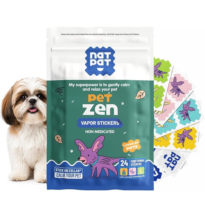 Adesivos calmantes para cães NATPAT Pet Zen, não medicamentoso, Pacote com 24
