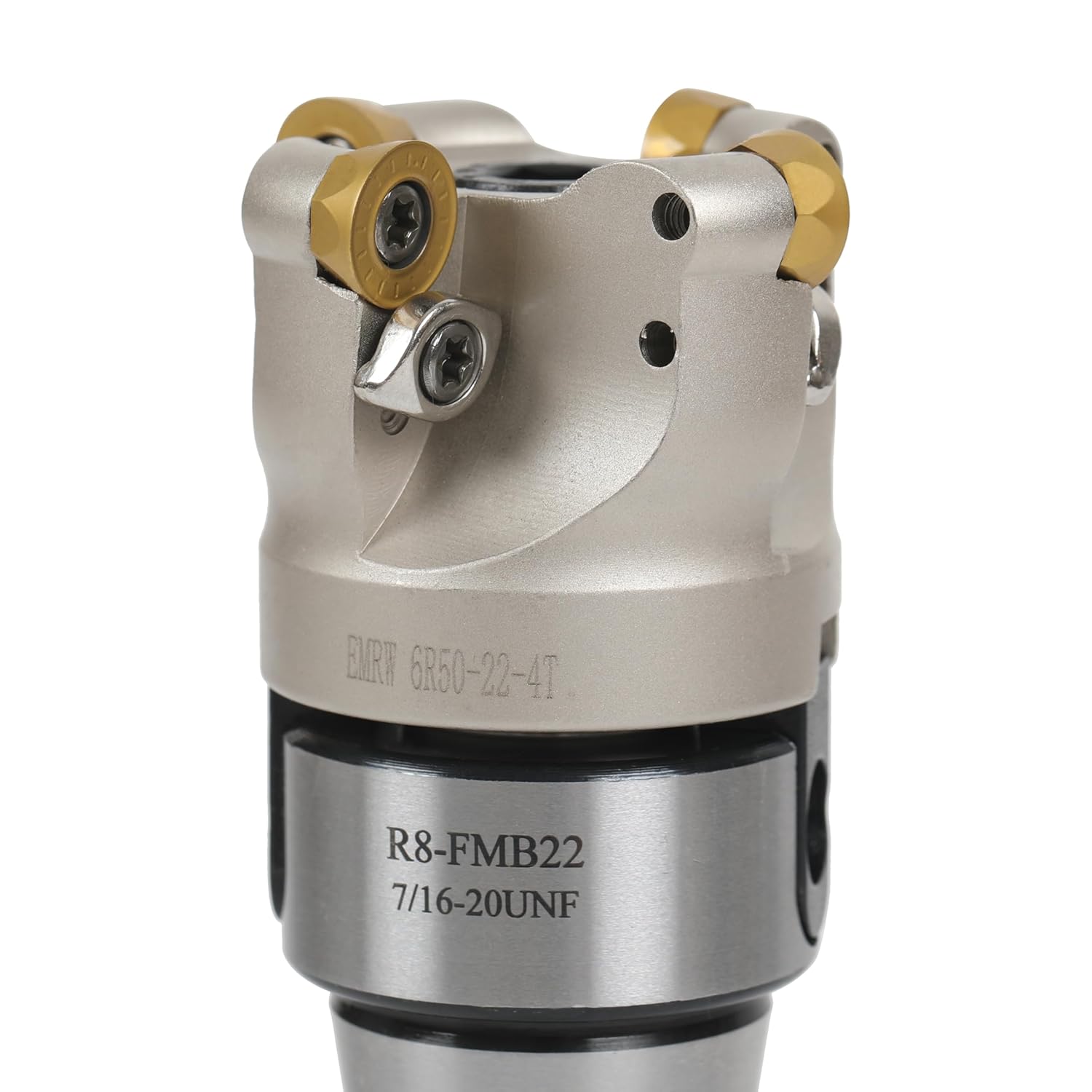 HFS(R) Face Mill Cutter Holder 50mm R8-FMB22-7/16 Shank with Cutter Inserts and Spanners for Milling