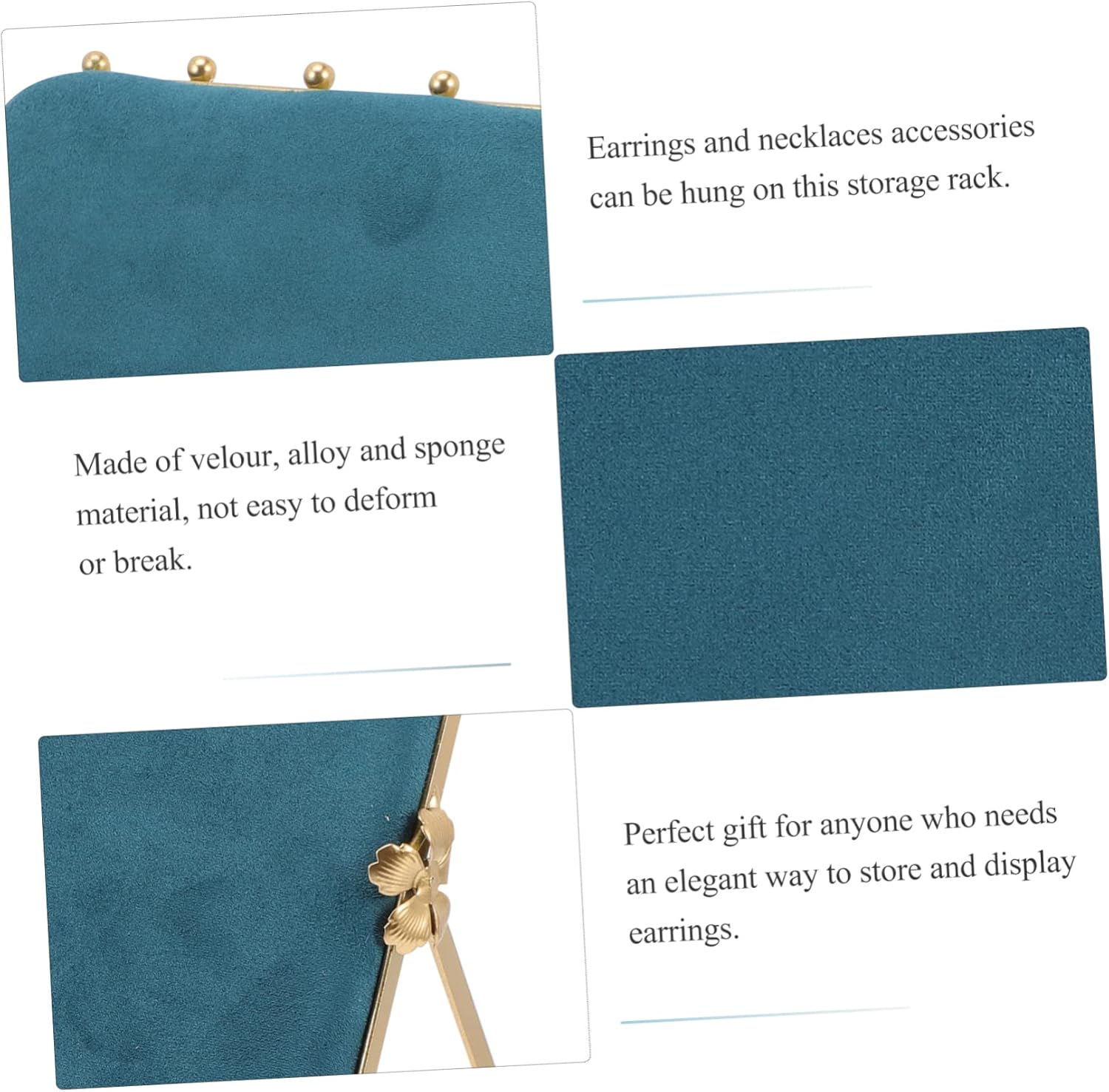 Nordic Style Jewelry Display Tray with Earring and Necklace Holder Lightweight Alloy Storage Rack for Scratch Resistant Organization Elegant Multi Use Stand for Dresser