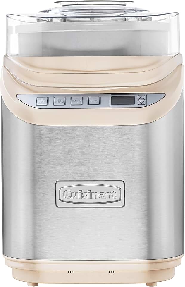 Cuisinart Máquina Sorvete, Iogurte Congelado, Gelato E Sorbet Ice-70Crm De 2L Cool Creations, Com Tela Lcd E Temporizador De Contagem Regressiva. Prepara Sobremesas Congeladas Em 20 Minutos Ou Menos