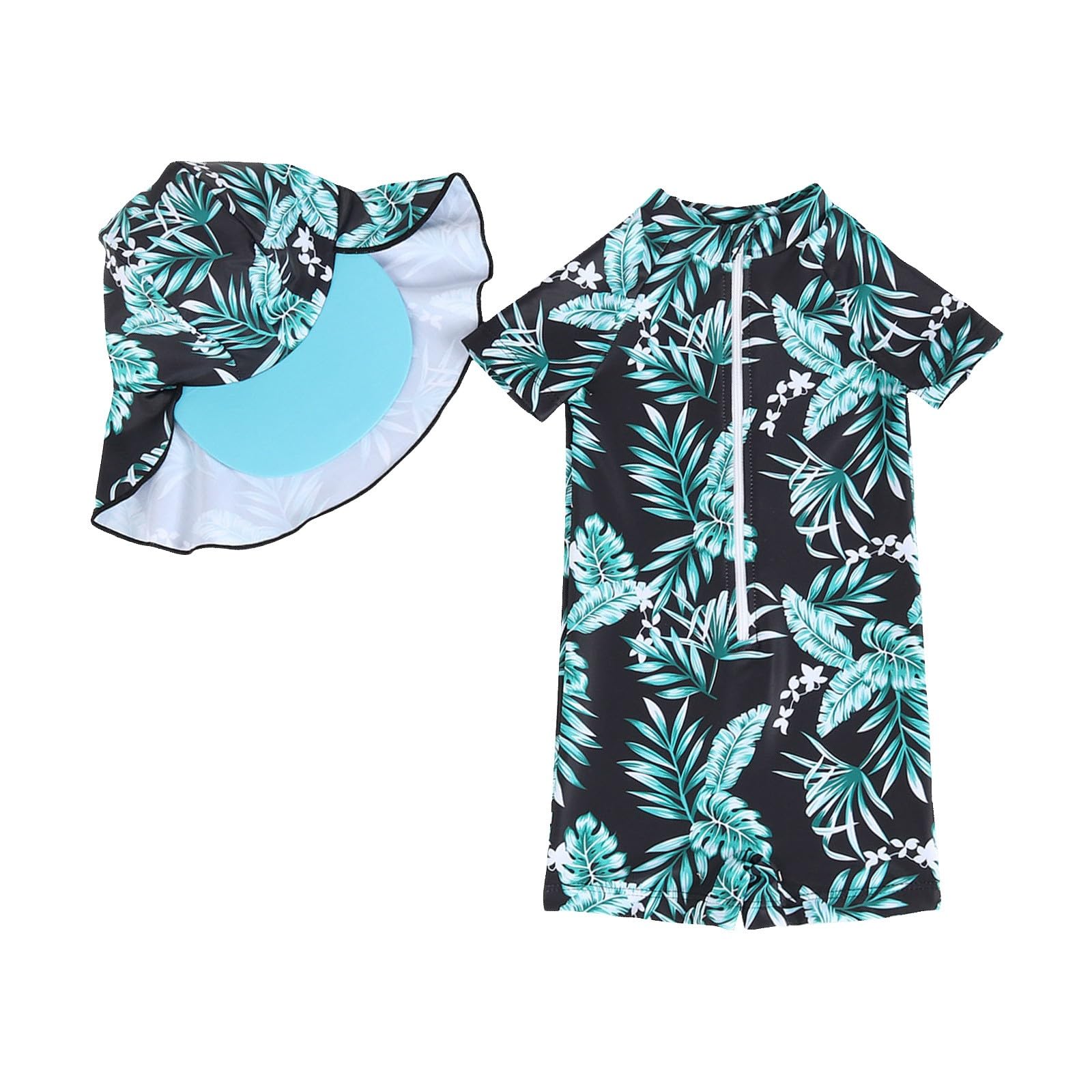 Maillot De Bain Garcon 2 Pièces,Protection UV 50+ Maillots De Bain avec Une 3/4 De La Longueur des Manches avec Maillot De Bain Garcon 8 Ans UV Combinaison De Natation Enfant