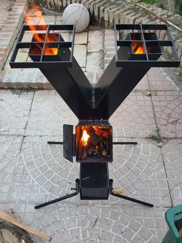Rocket Stove With Storage Bag- Rocket Stove Portable Survival Stove - Rocket Stoves for cooking - Camping Rocket Stove With Handle -Outdoor Indoor rocket Stove (C)-image-19