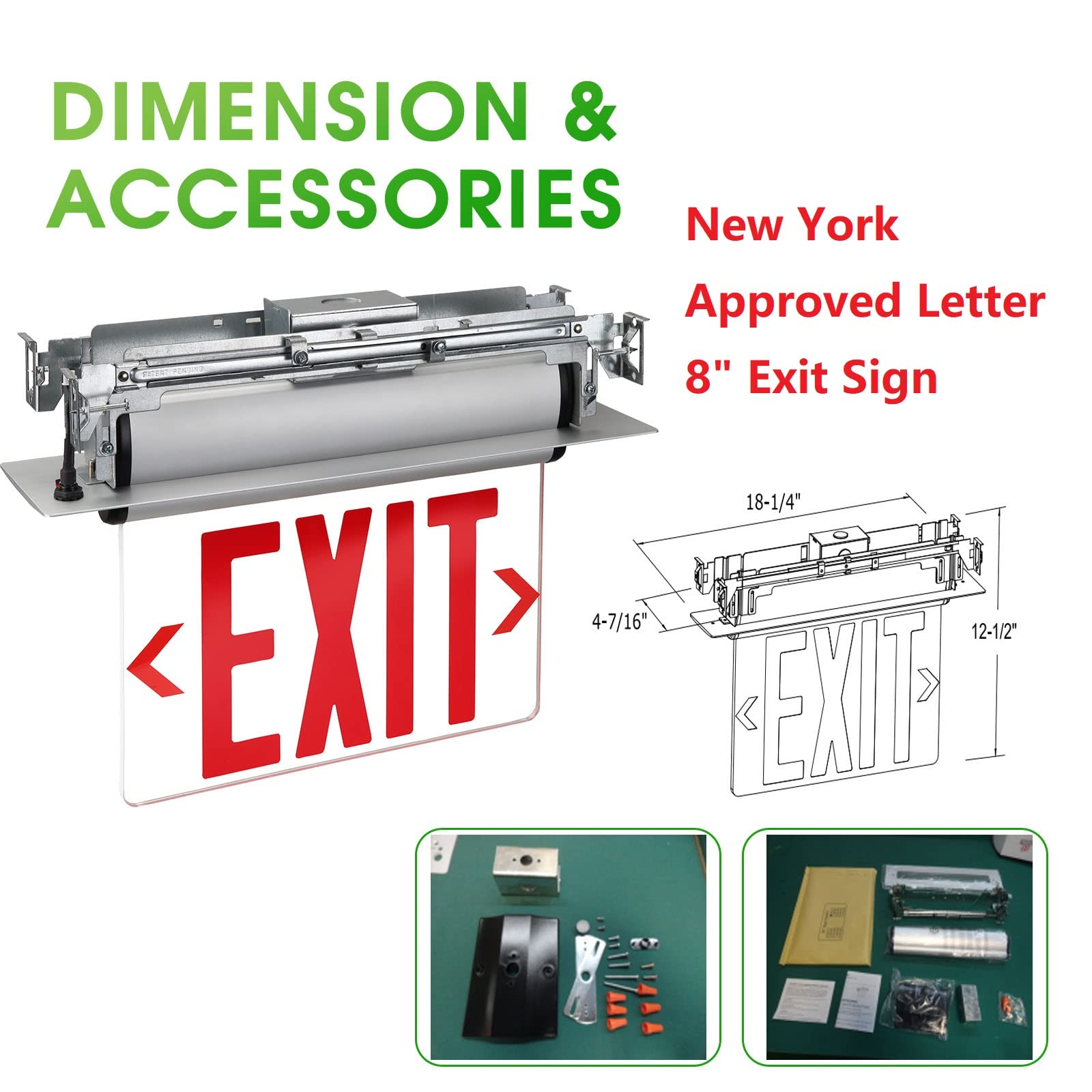 Exit Sign Battery Powered Only New York Approved Exit Sign With ...
