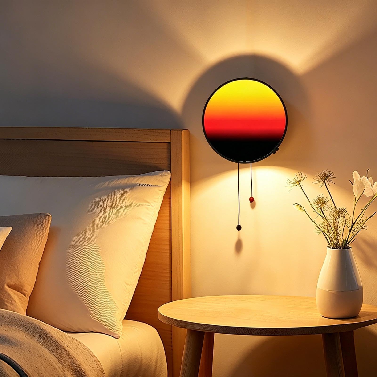 Generico Lampada da Parete Atmosfera Serale Creativa con Cordoncino Manuale - Luce Decorativa con Regolazione Luminosità per Stanza da Notte, Soggiorno, Studio e Casa