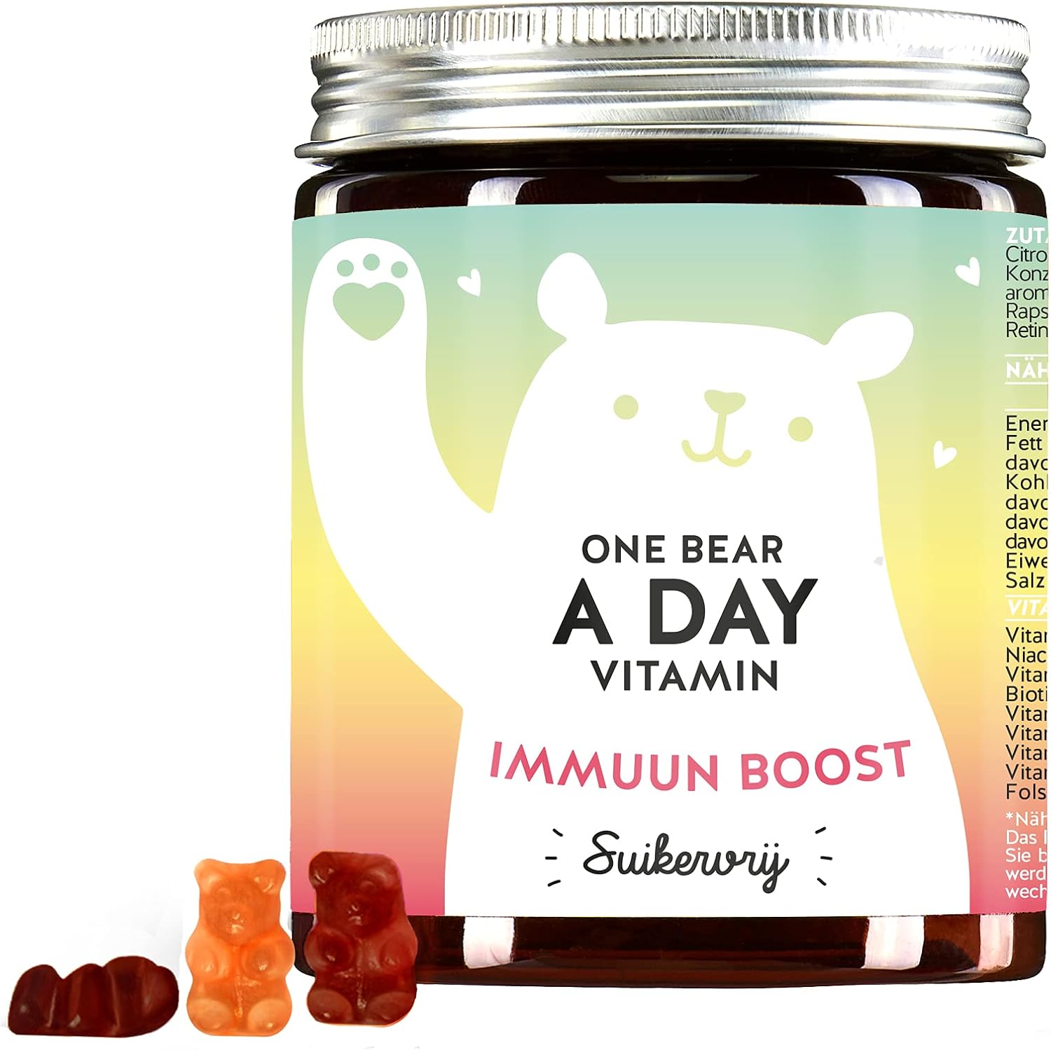 Multivitamine gummibeertjes – hoge dosis immuun – complex met A-Z vitamine B12, C, foliumzuur – versterkt het immuunsysteem voor de afweer – 90 stuks – veganistisch – suikervrij – Bears with Benefits