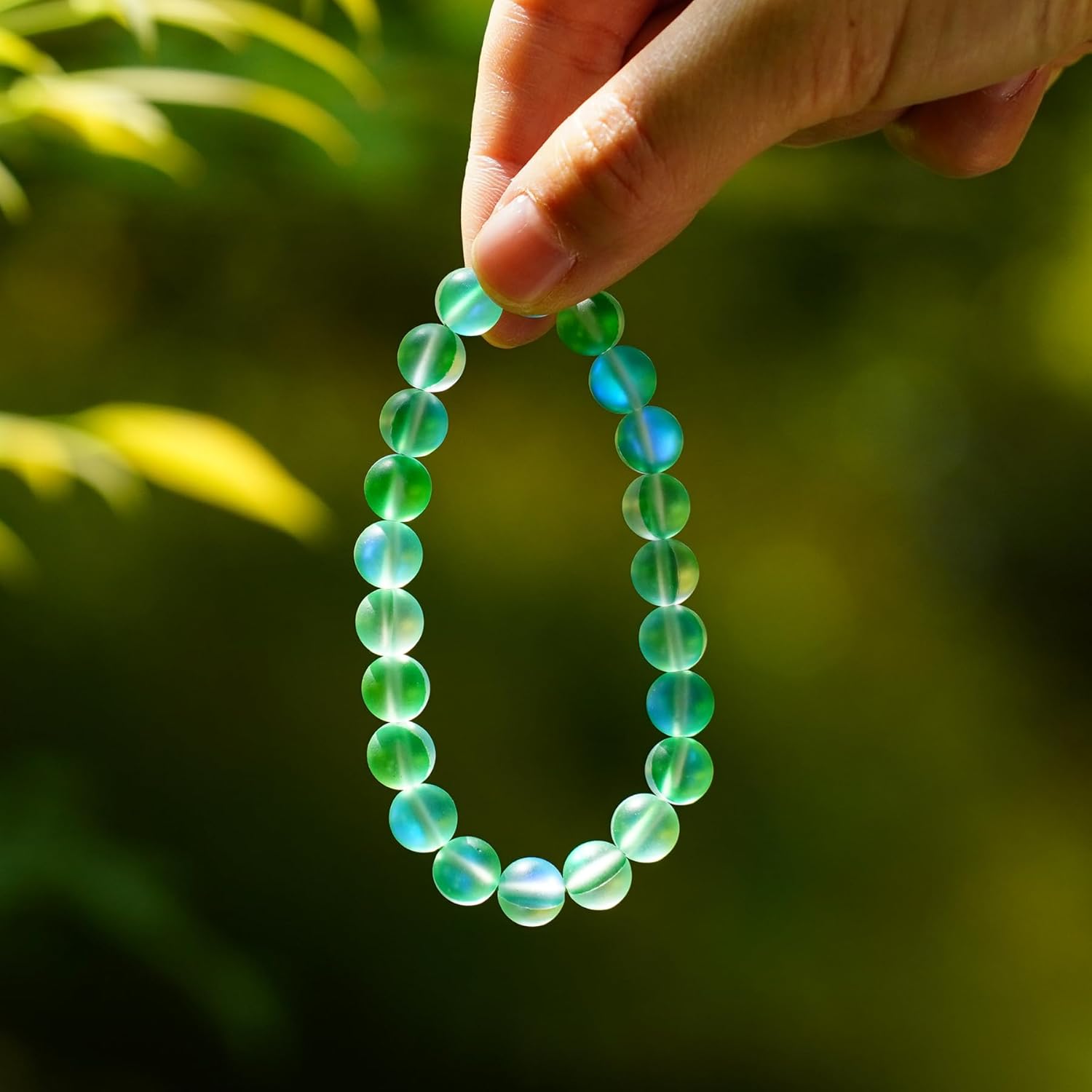 10Pcs/Set Natural Mystic Aura Quartz Beaded Bracelets Unisex 8mm Semi-Precious Gemstone Bracelet for Women Adjustable Stretch Bracelets - Image 7