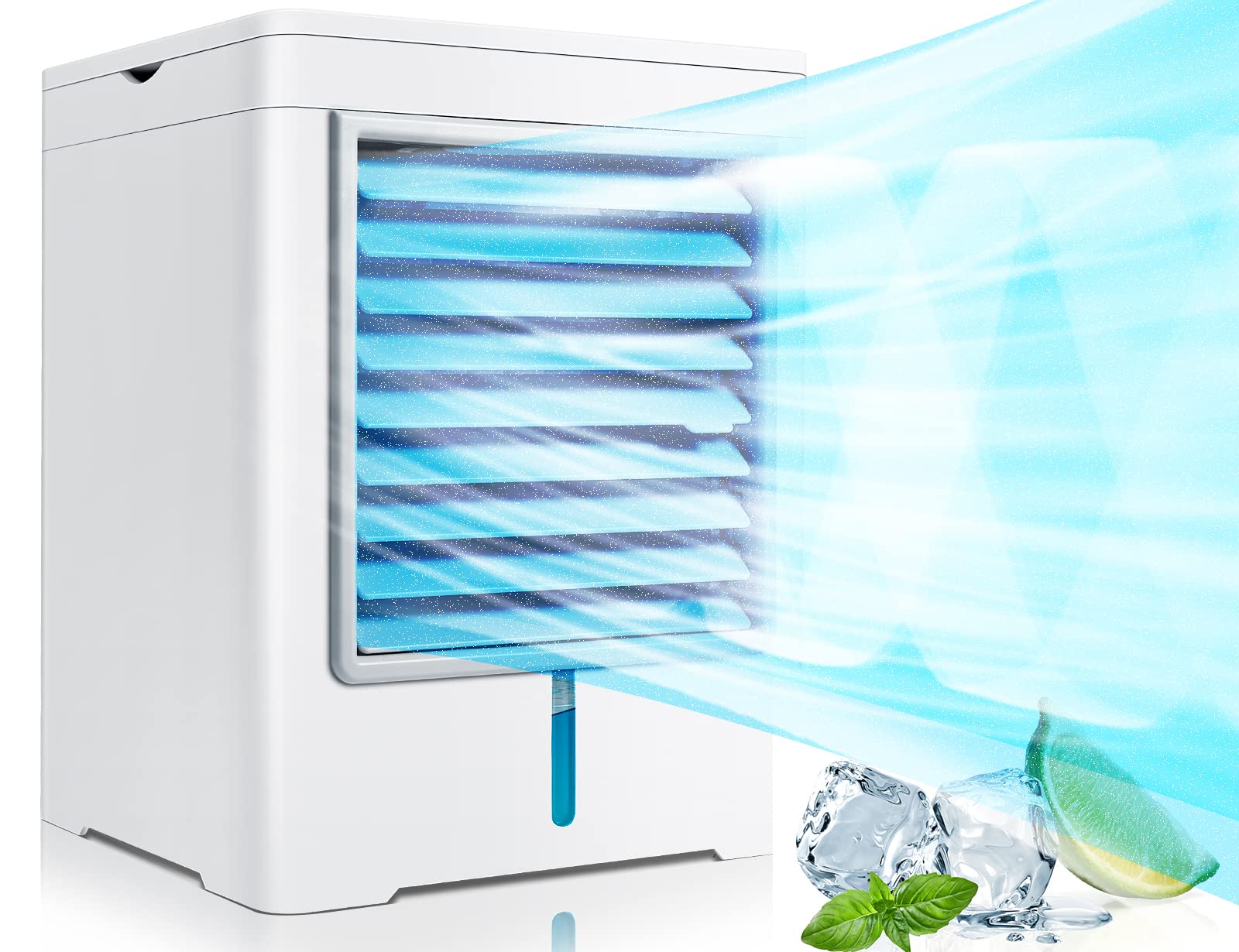 Portable air conditioner, air conditioning unit portable, ac unit, 3-Speed 500ml Desktop Personal Cooling Fan, USB Powered Evaporative Cooler for Home, Office, Study, Bedrooms, Travel, Kitchen & Dorms