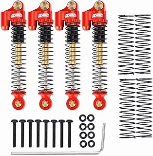 RCAWD SCX24 Double Barrel Shocks 58mm Lengthen for Axial 1/24 SCX24 & AX24 Front Rear Shock Upgrade Parts Red