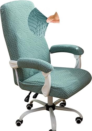 Miniatura 48 de FORCHEER Funda para Silla de Oficina Repelente al Agua de Jacquard con Respaldo Giratoria Extraíble Elástica Universal para Silla de Computadora