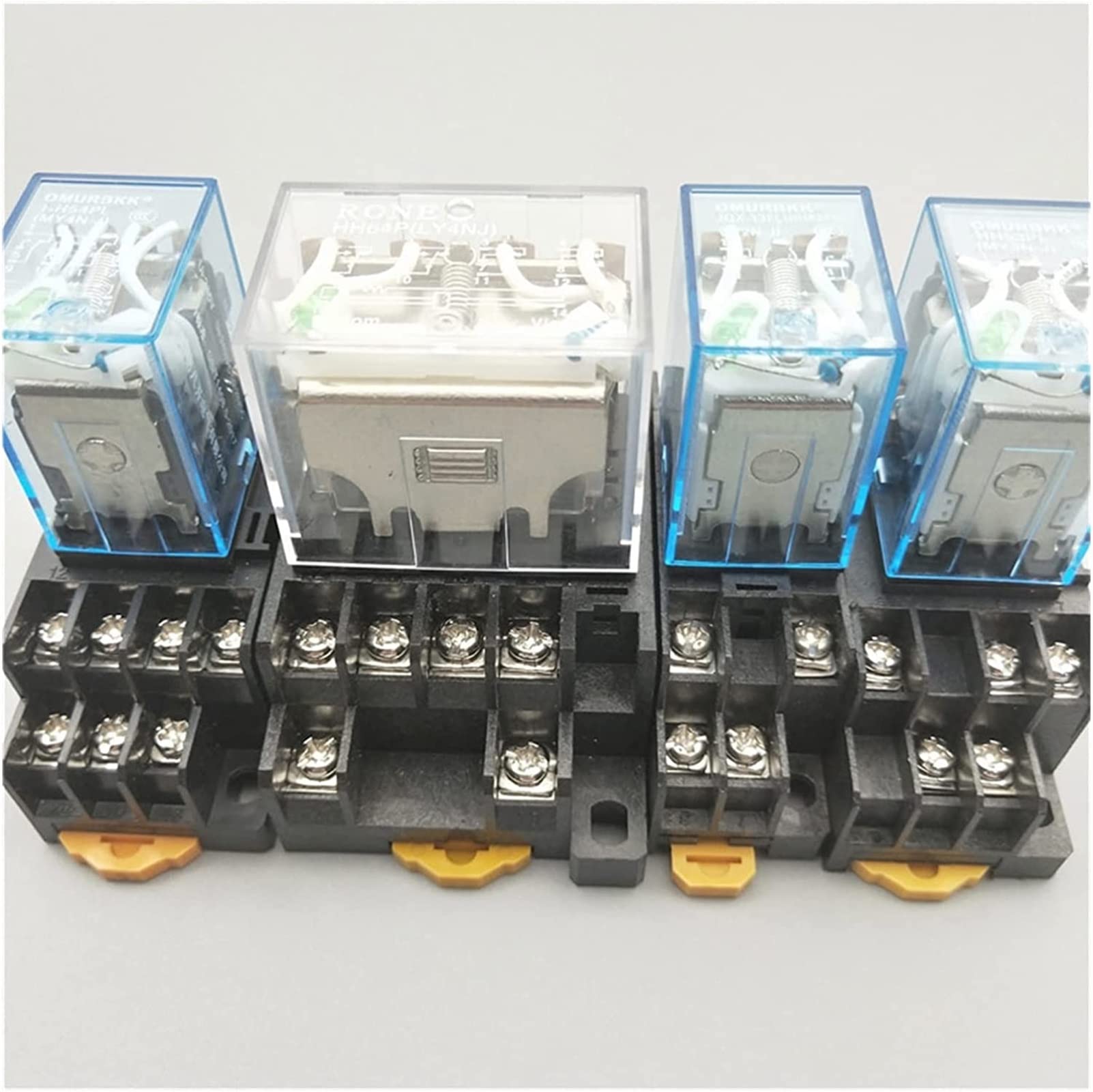 AQHYEBNSR Relay 1Pc LY4NJ HH64P AC 110V 220V DC12V DC24V 14PIN 10A Silver Contact Power Coil 4PDT with Socket Base