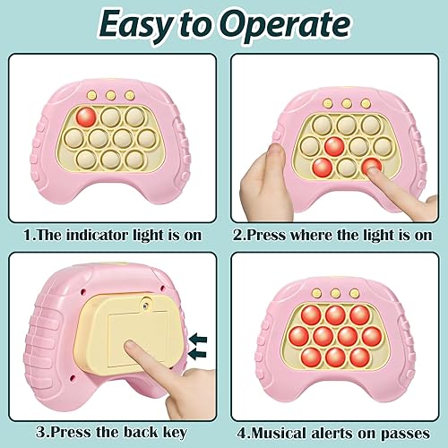 Miniatura 4 de VENSEEN Juego de botón rápido para niños y adultos, 2 piezas de mano Pop Light Up Fidget, juguetes sensoriales educativos para niños y niñas