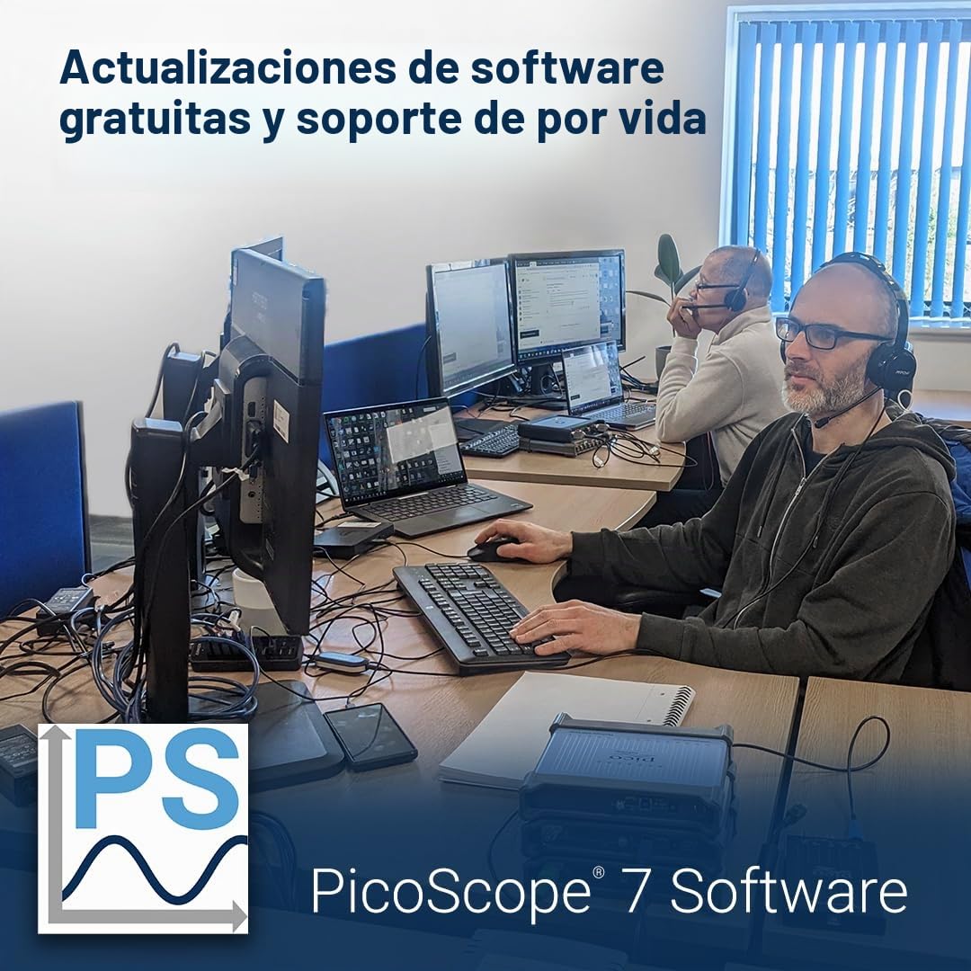 Pico Technology PicoScope 2204A-D2 Osciloscopio USB Digital 2 en 1 Portatil PC 2 canales, 10 MHz sin sondas y PS7 Software