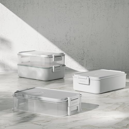 Miniatura 6 de linoroso Lonchera apilable Bento para adultos, satisface todas tus necesidades sobre la marcha, para alimentos, ensaladas y aperitivos, lonchera