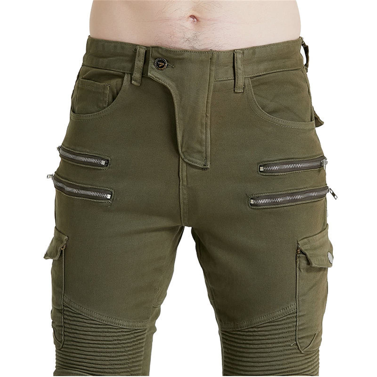 Jeans Motociclista Uomo Con Protezioni - Rinforzato, Antivento, Con Armature Per Ginocchia E Fianchi - Foto 5