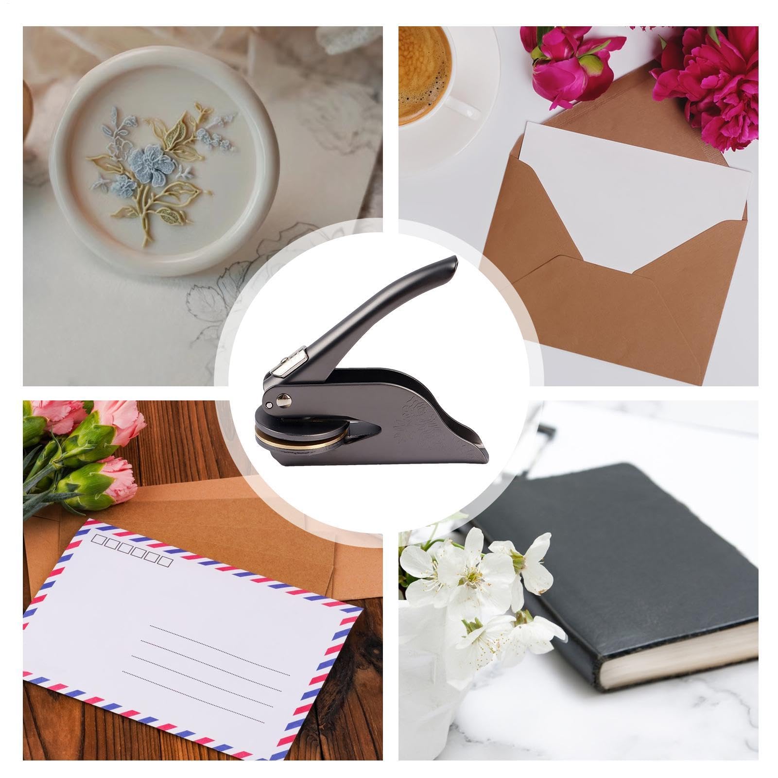 Embosser Stempel Siegelstempel Handprägung Persönliches Siegel | Bibliothekspräger für DIY Journals, Buchliebhaber, Bücher, Visitenkarten, Papier