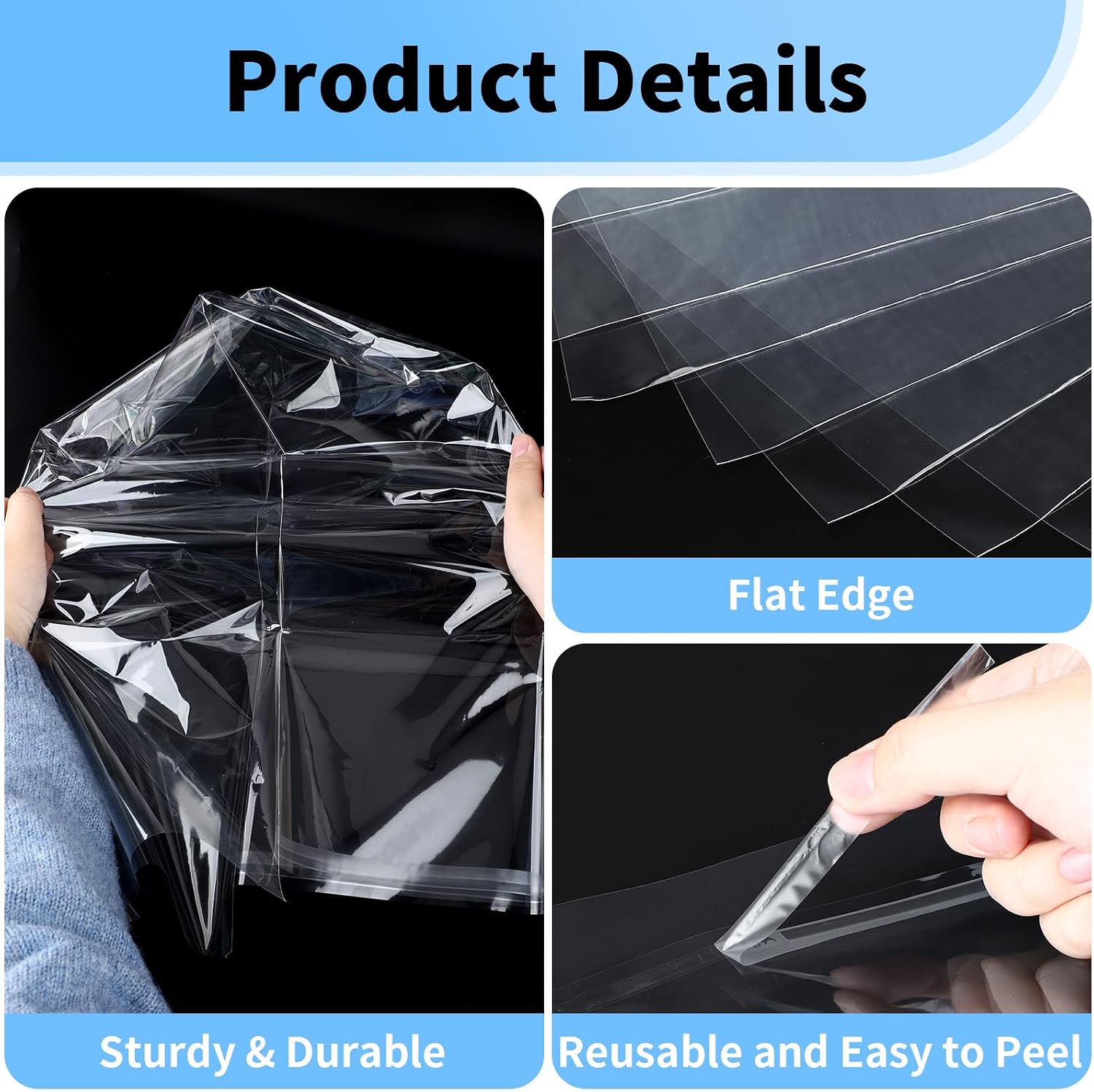 Clear Plastic Bags 13x19, Acid Free 1.57 mil (Single Side) Thick Heavy Duty Newspaper Protector Sleeves Self Adhesive Poster Protector Clear Plastic Sleeves for Paper 13x19 Photo Paper, 25 Pack