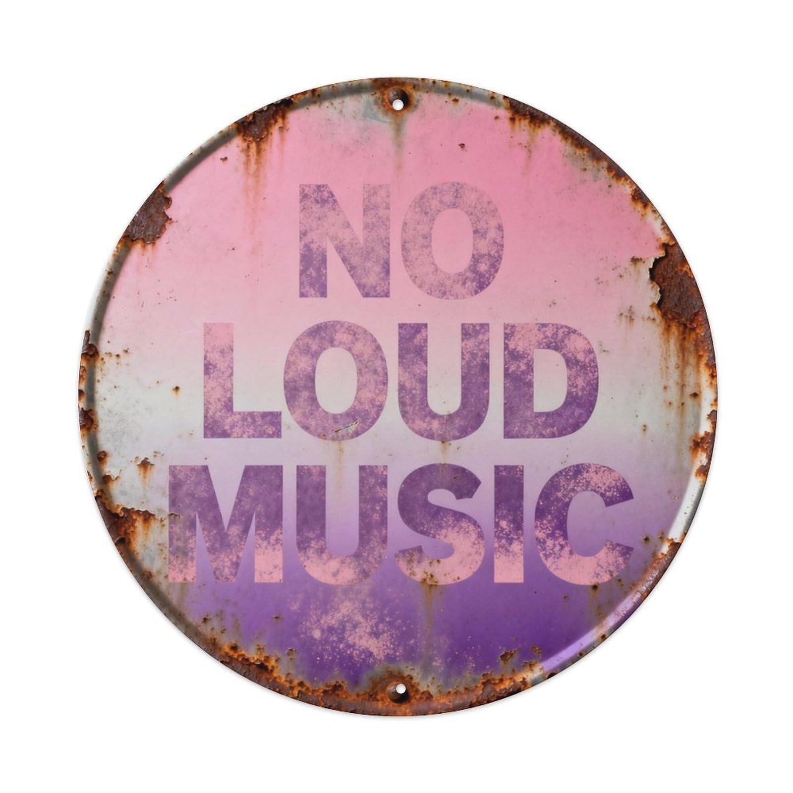 NO LOUD MUSIC Metal Tin Sign Plaque