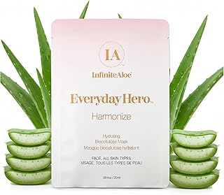 InfiniteAloe Máscara facial de fibra de bioce...