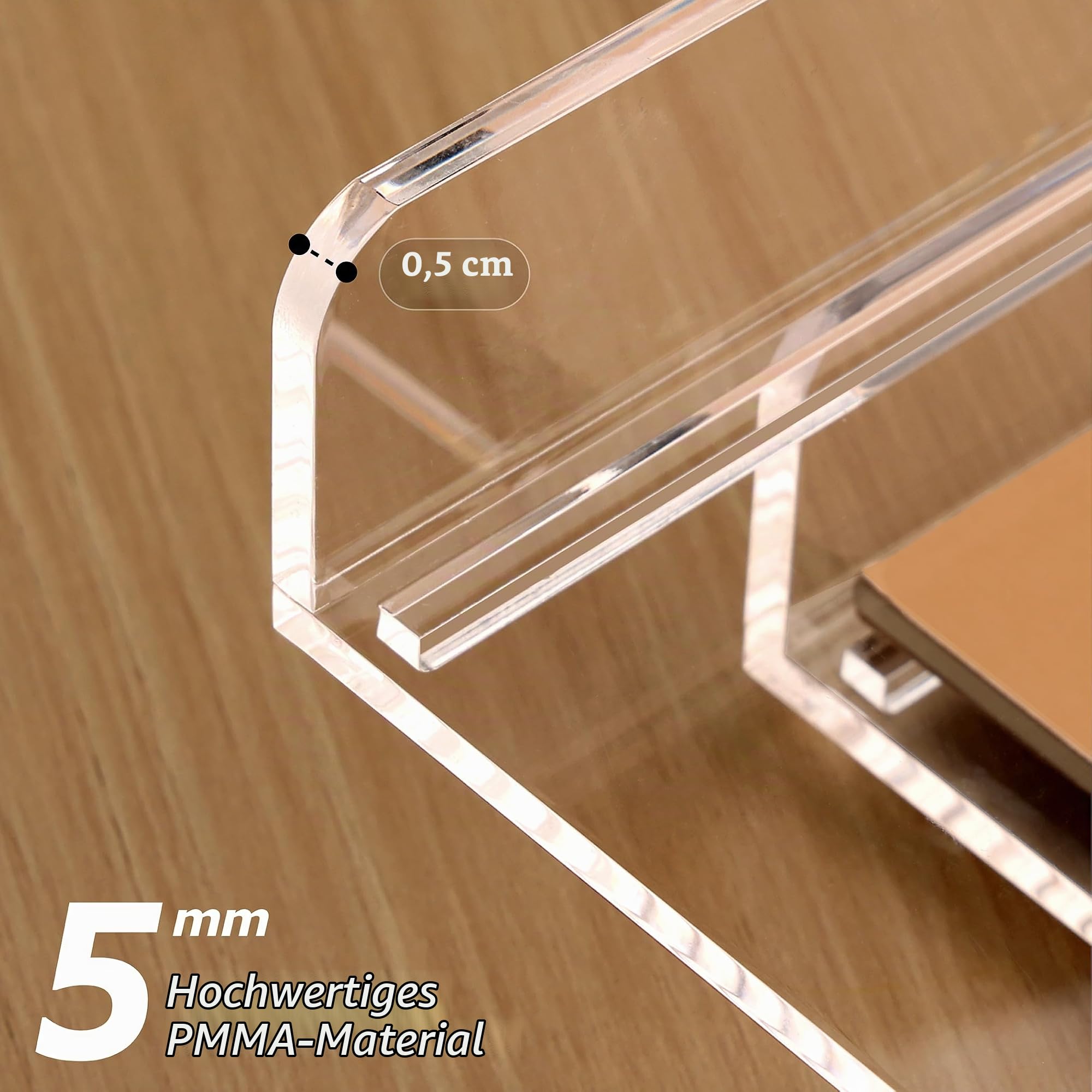 SANRUI Briefablage A4 Transparent (4er Set) - Stapelbare Acryl Dokumentenablage & Schreibtisch Organizer für DIN A4, 5mm Premium Papierablage für Home-Office & Büro - Modernes Ablagesystem