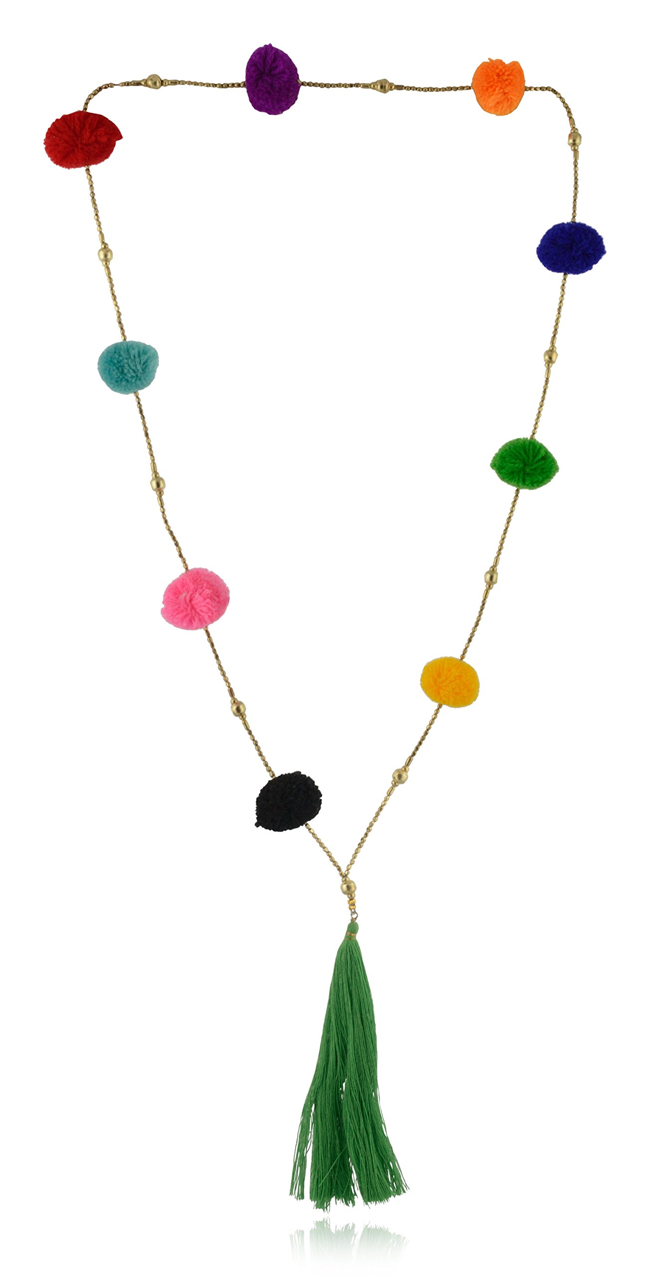 Bijoux 1940Multi-Colored Thread Strand Necklace for Girls (NK7219B)