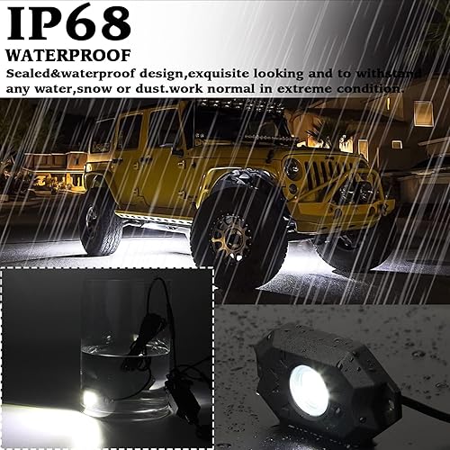 Miniatura 7 de Kit de luces LED blancas con 12 luces de cápsula compatible con camión, automóvil, SUV, barco, motocicleta, vehículo, fácil instalación