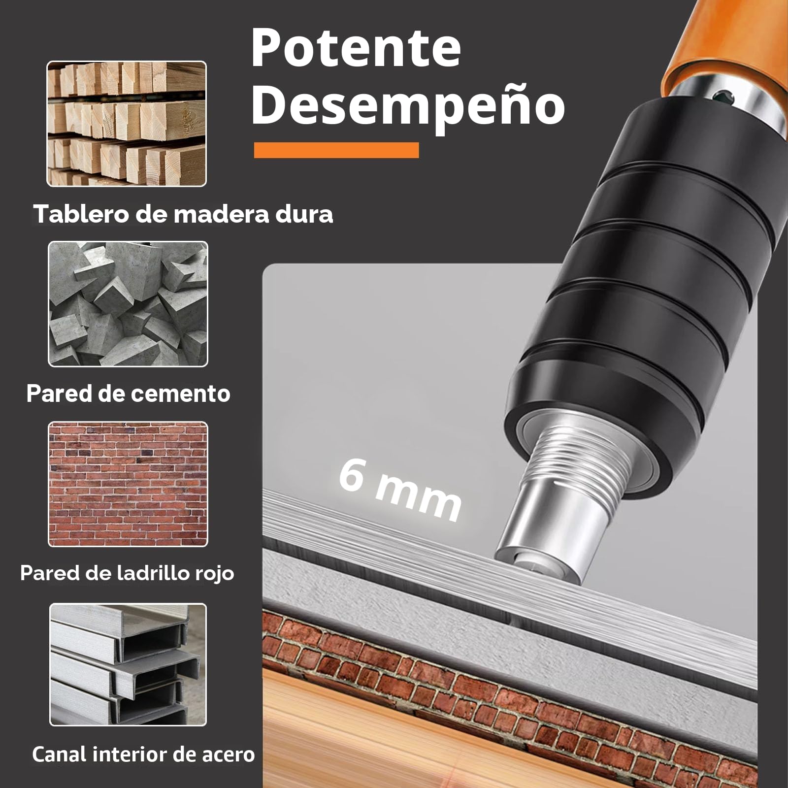 Pistola Clavos Manual con 5 Niveles Potencia Ajustable, Pistola Clavos Portátil con 120 Piezas Clavos Redondos para Techos, Tuberías, Instalación de Circuitos, Decoración Interiores