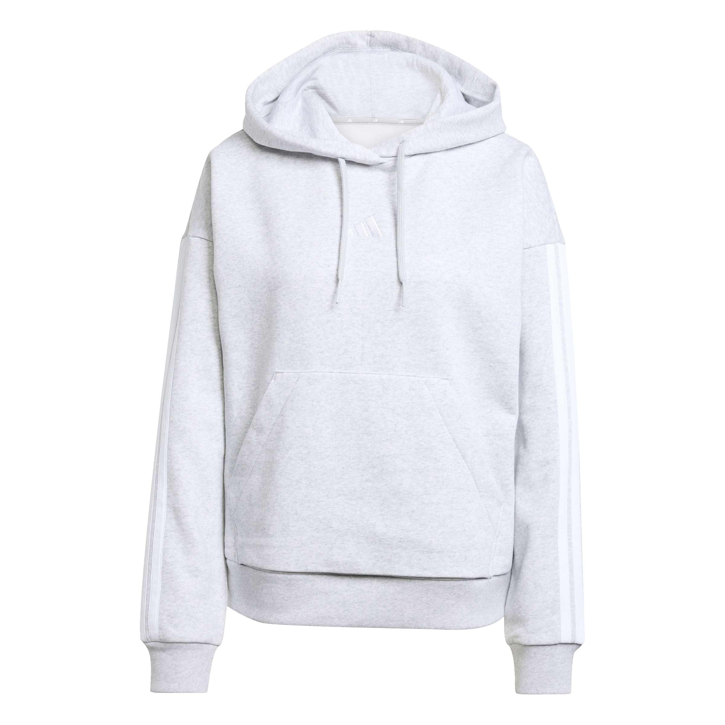 Adidas Women's Gris Hooded Sweatshirt Essentials 3-Stripes