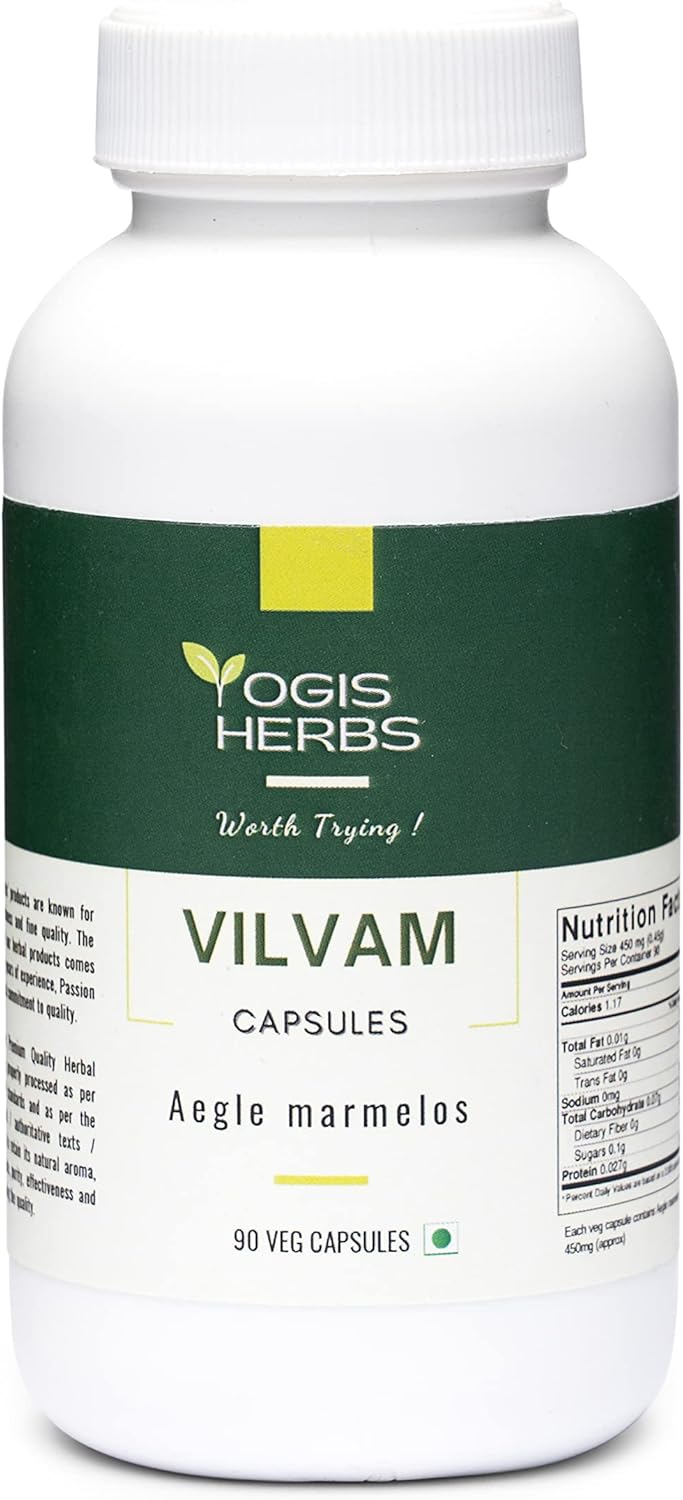 YOGIS HERBS Vilvam Capsules (Aegle marmelos/Bael/Bilva) – 90 Veg Capsules
