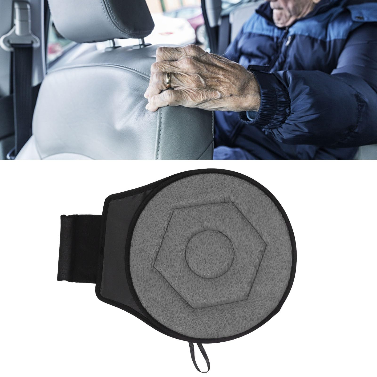 Cuscino per auto girevole a 360° per anziani - Cuscino per sedile portatile a forma rombica con design ergonomico - Morbido e traspirante - Ideale per casa, ufficio e viaggi