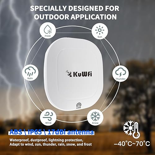 Miniatura 5 de KuWFi Kit de puente WiFi punto a punto 5.8G, TDMA 10KM de largo alcance al aire libre punto a punto puente inalámbrico CPE, extensión WiFi a