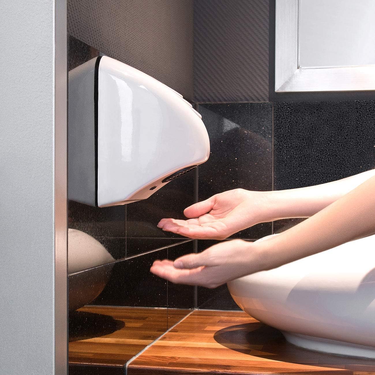 Jadeshay Secador de Manos 600W Secador de Manos Comercial de Hotel Doméstico Secador de Manos Eléctrico Inducción Automática para Cocina, Baño y Aseo