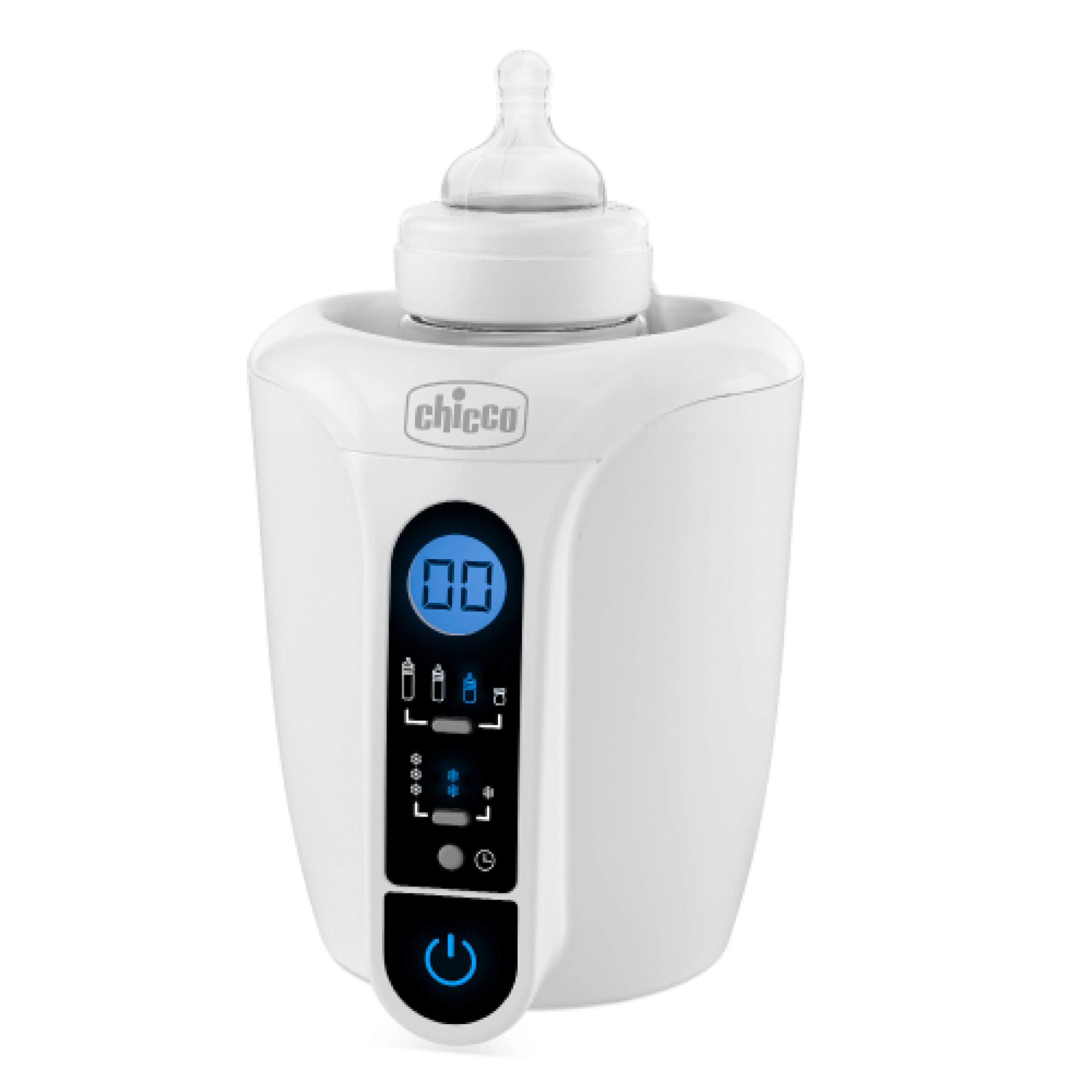 Chicco Calienta Biberones Digital, Calentador de Alimentos y Biberones para Bebés con 12 Programas, Calienta a la Temperatura adecuada, Temporizador y Función de Descongelación, para Potitos, Blanco