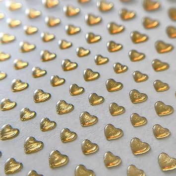 Valentines Nails Stickers Decals Gold Love Heart Nails Art Stickers Self-Adhesive 5D Embossed Romantic Valentines Nail Art Decals for Women DIY Manicure Decorations