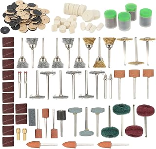lyrlody 347-teiliges Drehwerkzeug-Set aus Metall, Multi-Drehwerkzeug-Zubehör mit 1 8-Zoll-Schaft Zum Schneiden, Schleifen, Polieren, Schleifen, Detailarbeiten auf Holz, Metall, Glas, Keramik