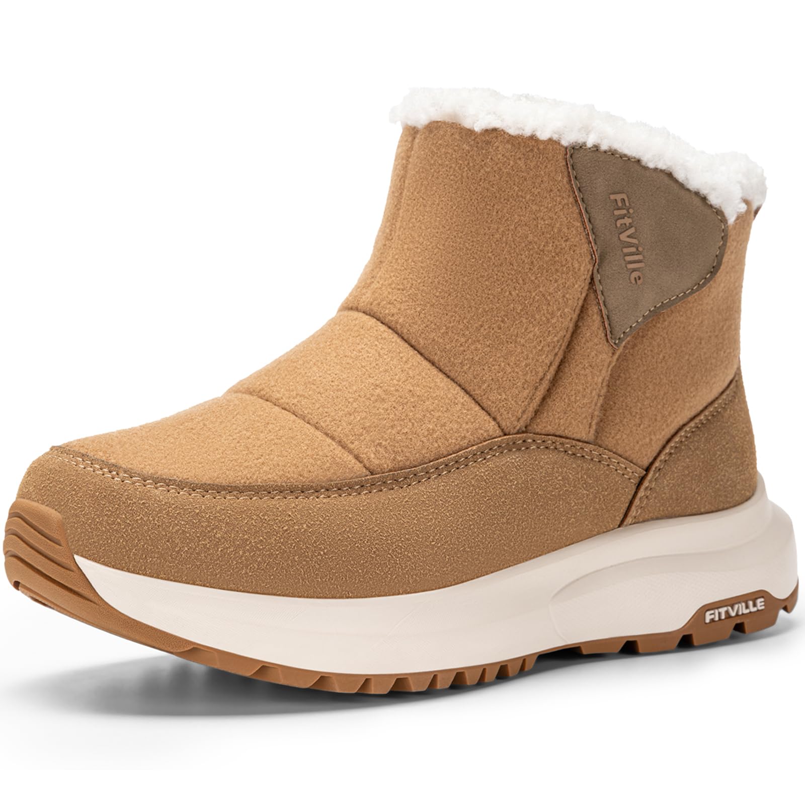 FitVille Wide Diabetic Womens Snow Boots Wide Width Winter Boots for Women Fur Lined Warm Ankle Boots for Pain Relief