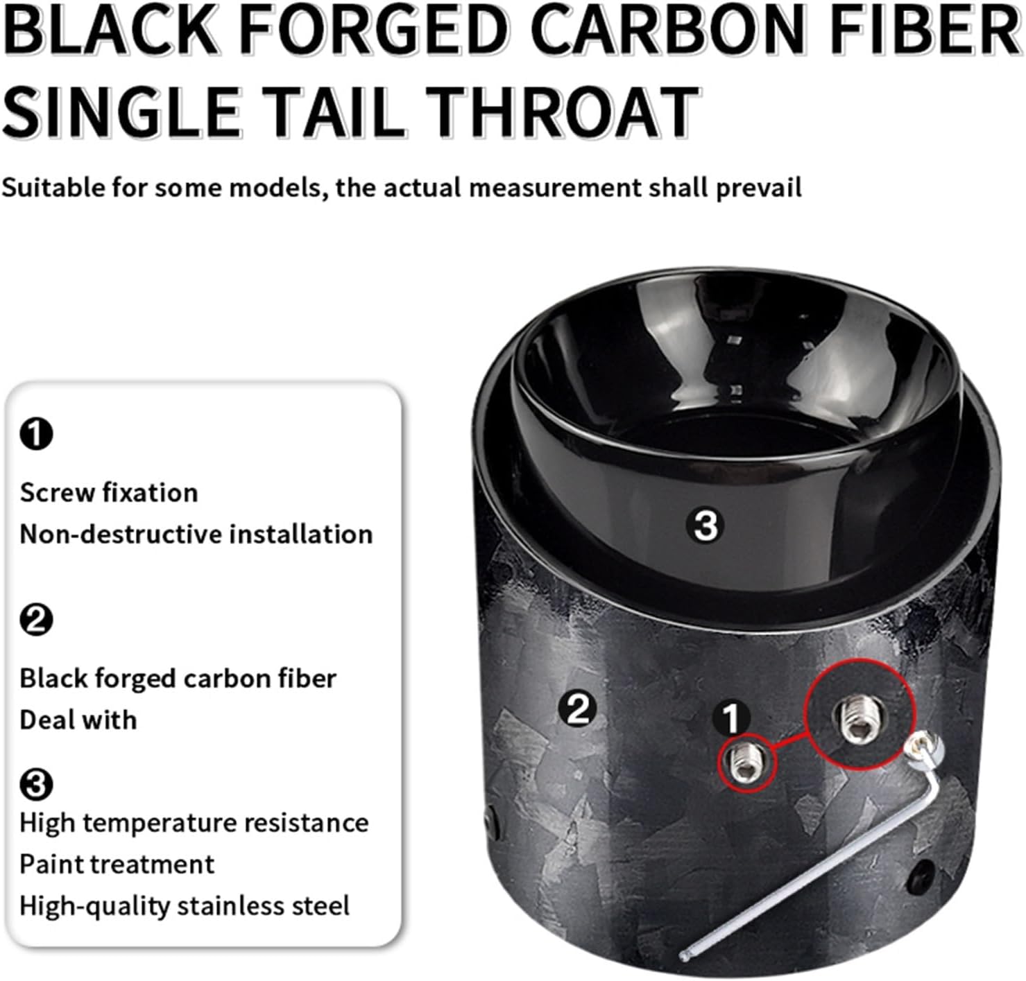 1 Pcs Style Chrom Black Forged Carbon Fiber Exhaust Tip Tip Compatible with Mini Cooper F54 F55 F56 F57 F60 R55 R56 R57 R58 Cooper S(Inlet 85mm)