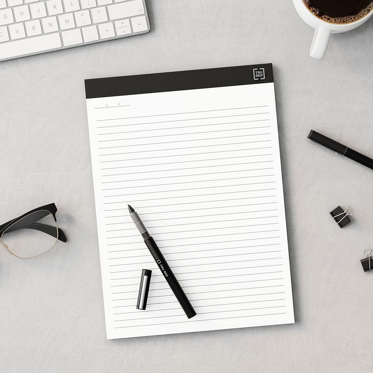 TRU RED Project Planner Notepads, 8.5” x 11.75”, White, 50 Sheets/Pad, 6‑Pack