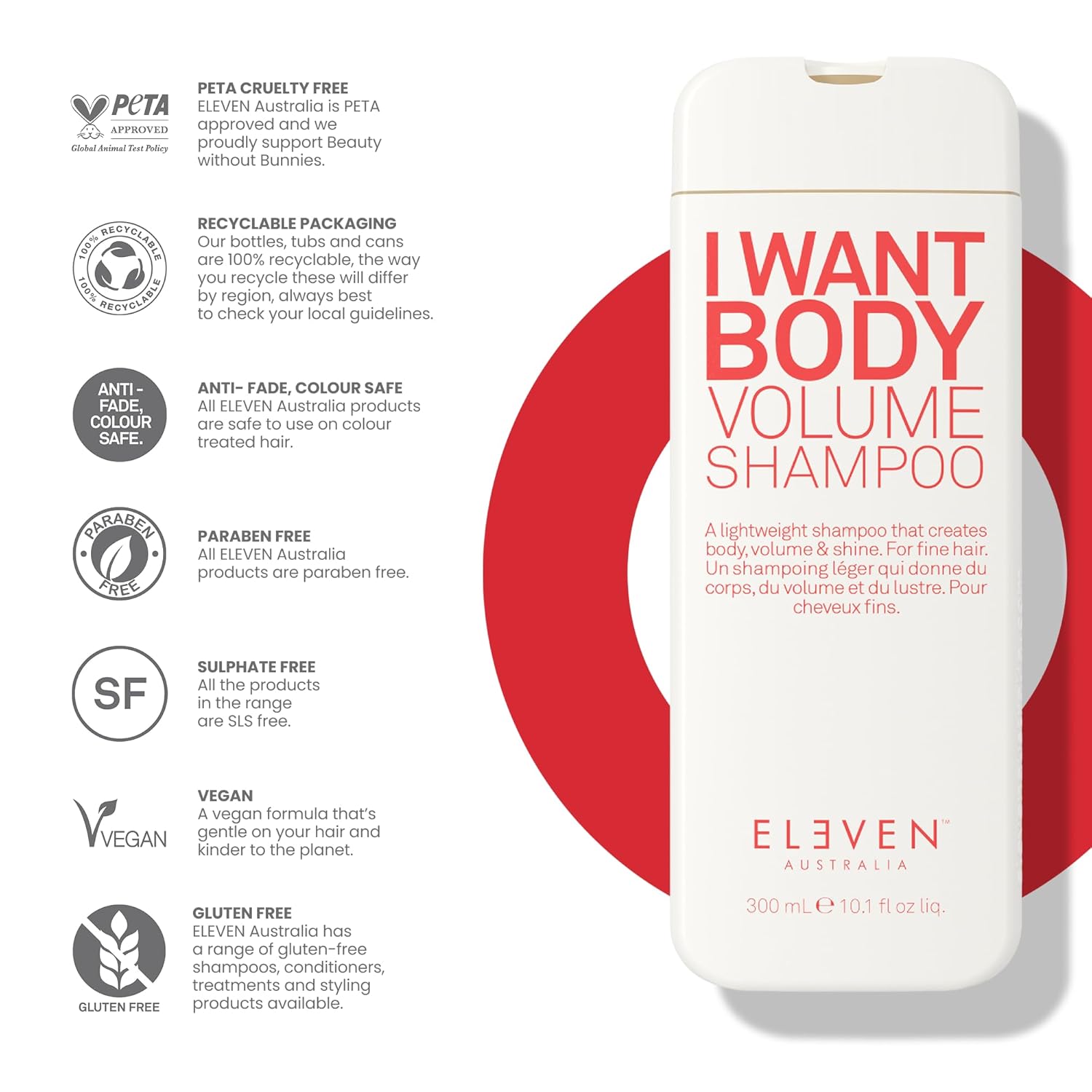 ELEVEN AUSTRALIA I Want Body Volume Shampoo for Women & Men - Volumizing & Thickening Shampoo for Fine Thin Hair, Adds Fullness & Thickness, Sulfate-Free Formula for Lightweight Hair - Image 5