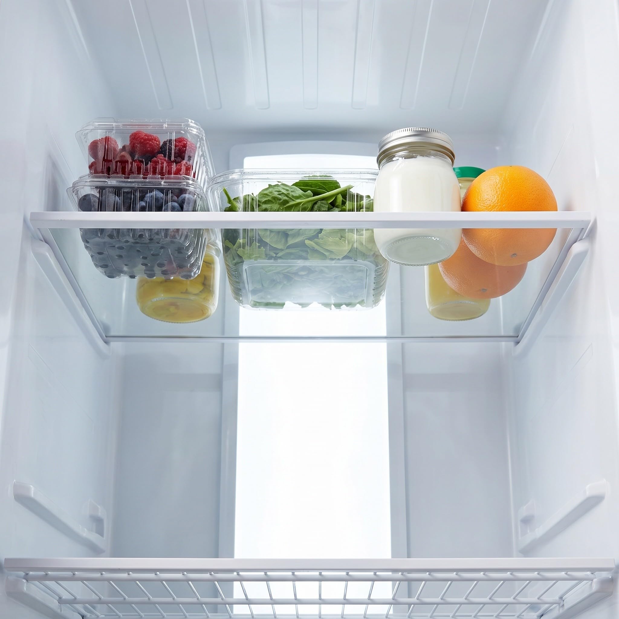 Zerodeko Ripiano di ricambio in vetro temperato per frigorifero, 44 ​​x 35,5 cm, con bordo a doppio strato, divisorio trasparente per frigorifero, ideale per organizzare la cucina.