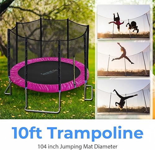 Miniatura 6 de SereneLife Trampoline Outdoor 8FT 10FT 12FT 14FT with Enclosure Net, Ladder and Anti-Rust Coating - ASTM Approved Recreational Trampolines - Heavy