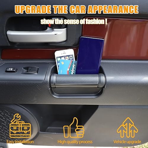 Miniatura 4 de LLKUANG Caja de almacenamiento para manija de puerta de automóvil Toyota FJ Cruiser 2007-2021, organizador multifunción ABS, kit de panel -2 unidades