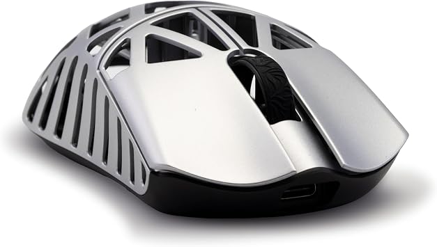 WLMOUSE Beast X Mini Pro Ultra-Light 34g Magnesium Gaming Mouse, PAW3950 HS Sensor, 8K Polling Rate, 30000 DPI,OM & TTC Switches, Customizable Side Panels.(Milky White(OM Switch-Side Slits))