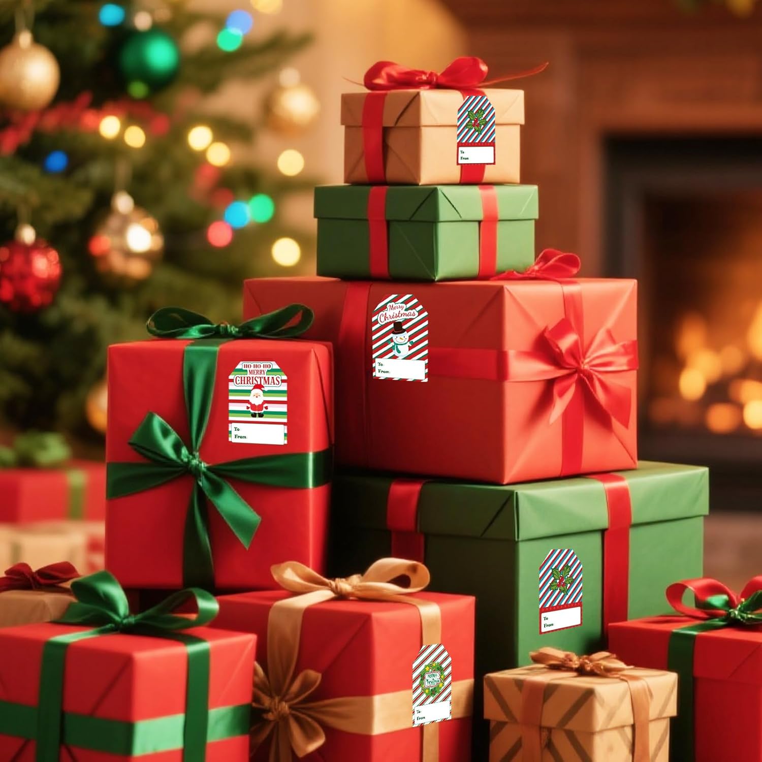 120pcs Gift Tags for Christmas, Christmas Thank You Stickers Self-Adhesive Tags Xmas Name Presents Labels for Festive Gifting Decorations (Style 1) - Image 6