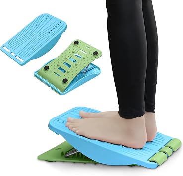 3-in-1 Adjustable Incline Slant Board for Calf Stretching Ankle, Foot Massage, 10 Changeable Levels Rocker Board for Plantar Fasciitis Physical Therapy Equipment Blue