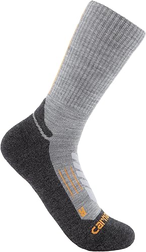 Carhartt Chaussettes mi-hautes en laine mérinos synthétique pour homme, Granite 