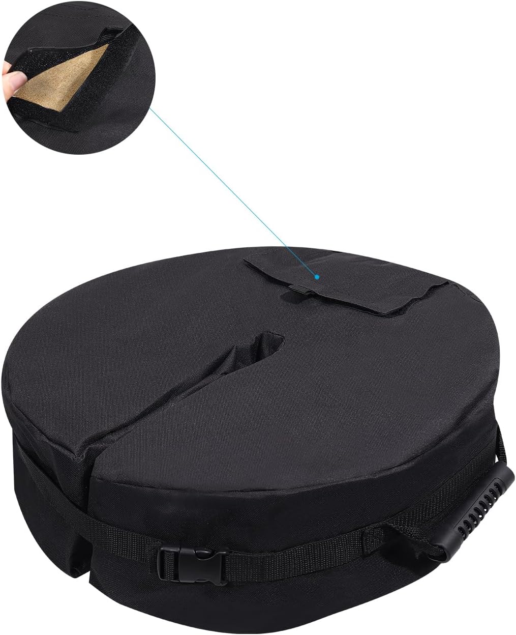 SUQ I OME Outdoor Umbrella Base Weight Bag, Fillable Sand Bags for Patio Garden Umbrella Stand,Round