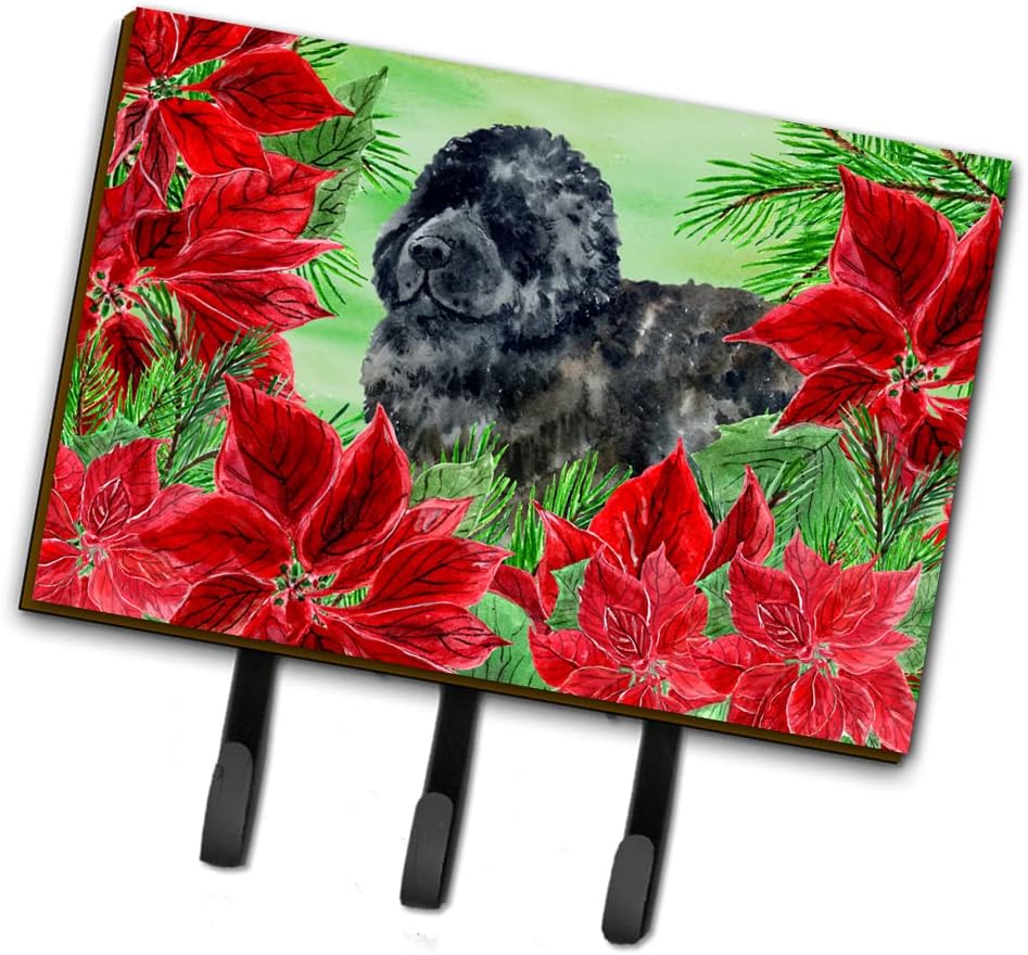 Caroline's Treasures CK1319TH68 Newfoundland Poinsettias Wall Hook, Multicolor, Triple