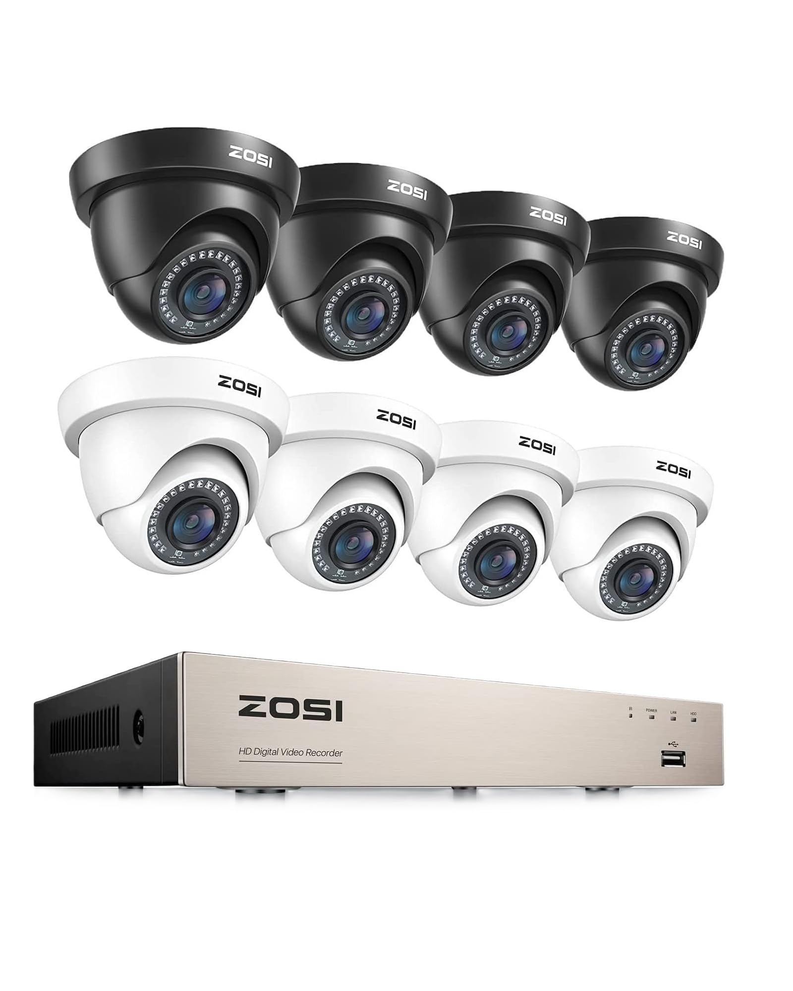 DVR Enregistreur Vidéo Numérique 8CH ZOSI avec 8 Caméras de Surveillance 2MP 1080p