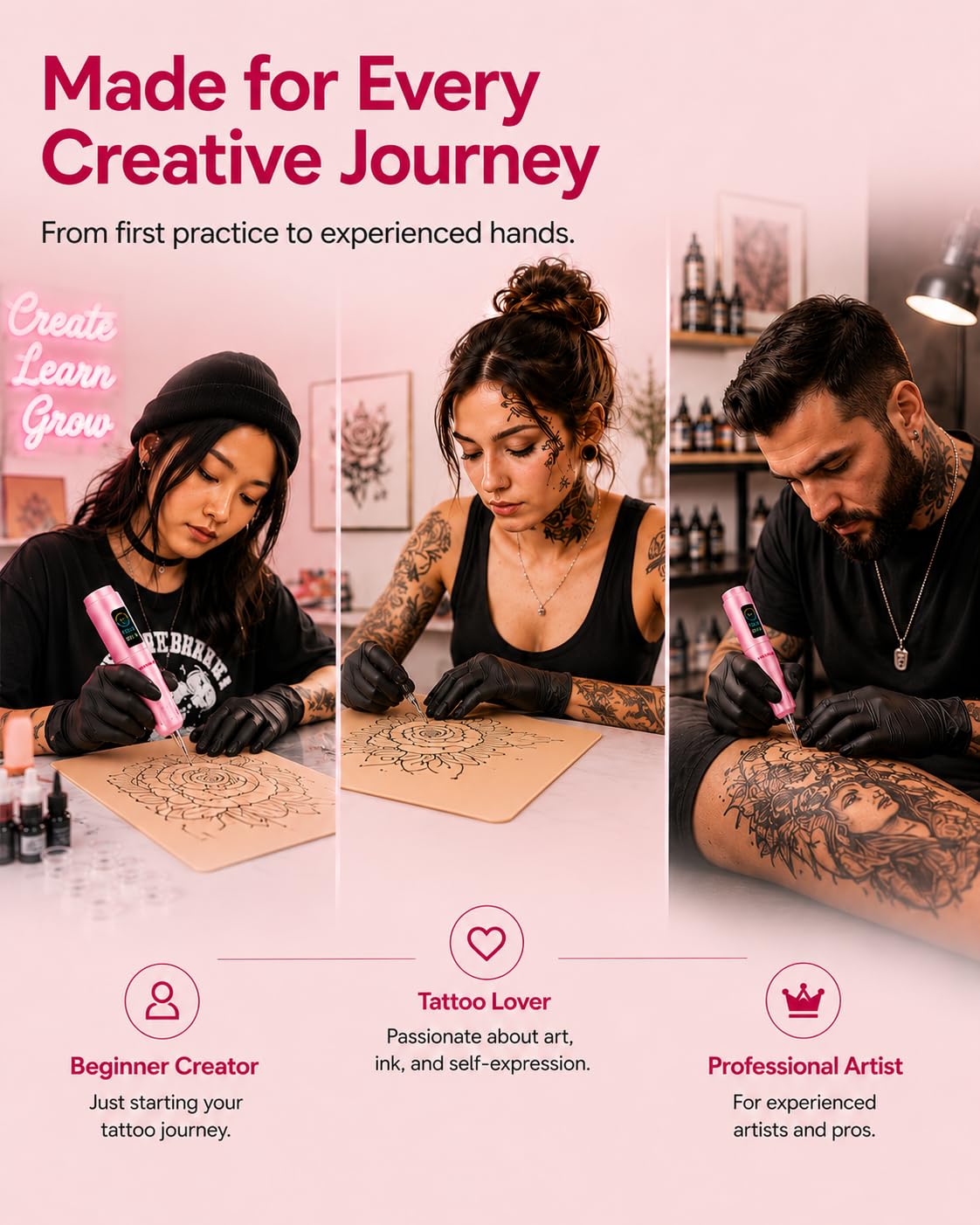 Wireless Tattoo Kit, Tattoo Gun Kit For Beginners Complete Set