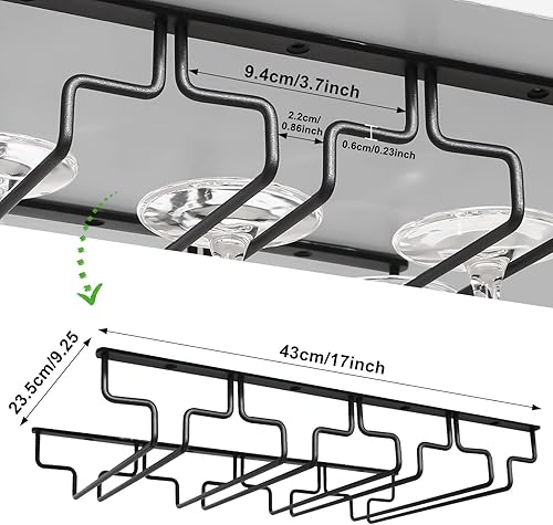 Miniatura 2 de Uten Estante para copas de vino debajo del gabinete, soporte para copas de vino, soporte de hierro para copas de vidrio, organizador de